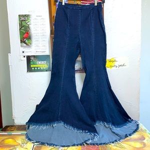 Zara Hi Low hem Denim Jeans